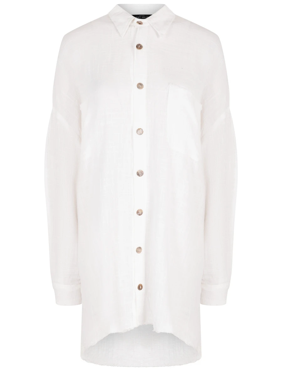 Рубашка хлопковая MAISON SAINT JULIEN Mykonos oversized shirt Белый 