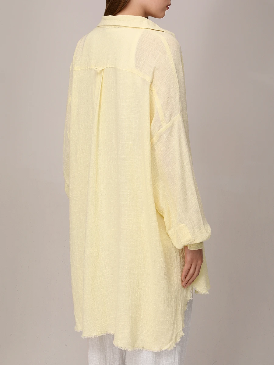 Рубашка хлопковая MAISON SAINT JULIEN Mykonos oversized shirt Желтый  Фото 3
