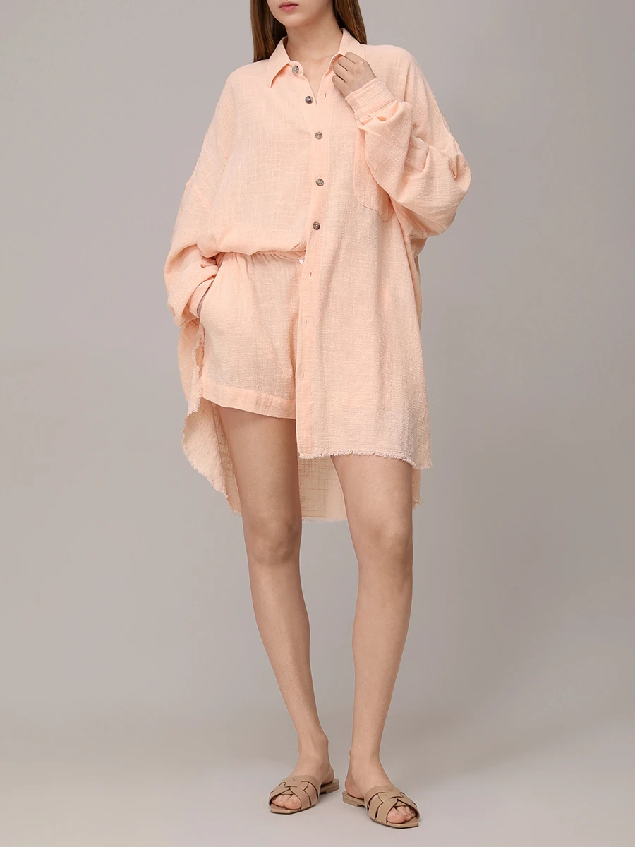 Рубашка хлопковая MAISON SAINT JULIEN Mykonos oversized shirt Розовый  Фото 2