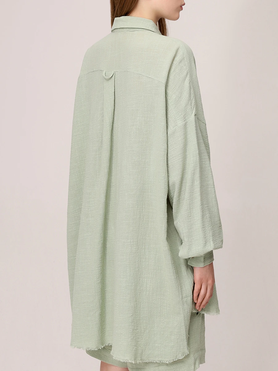 Рубашка хлопковая MAISON SAINT JULIEN Mykonos oversized shirt Зеленый  Фото 3