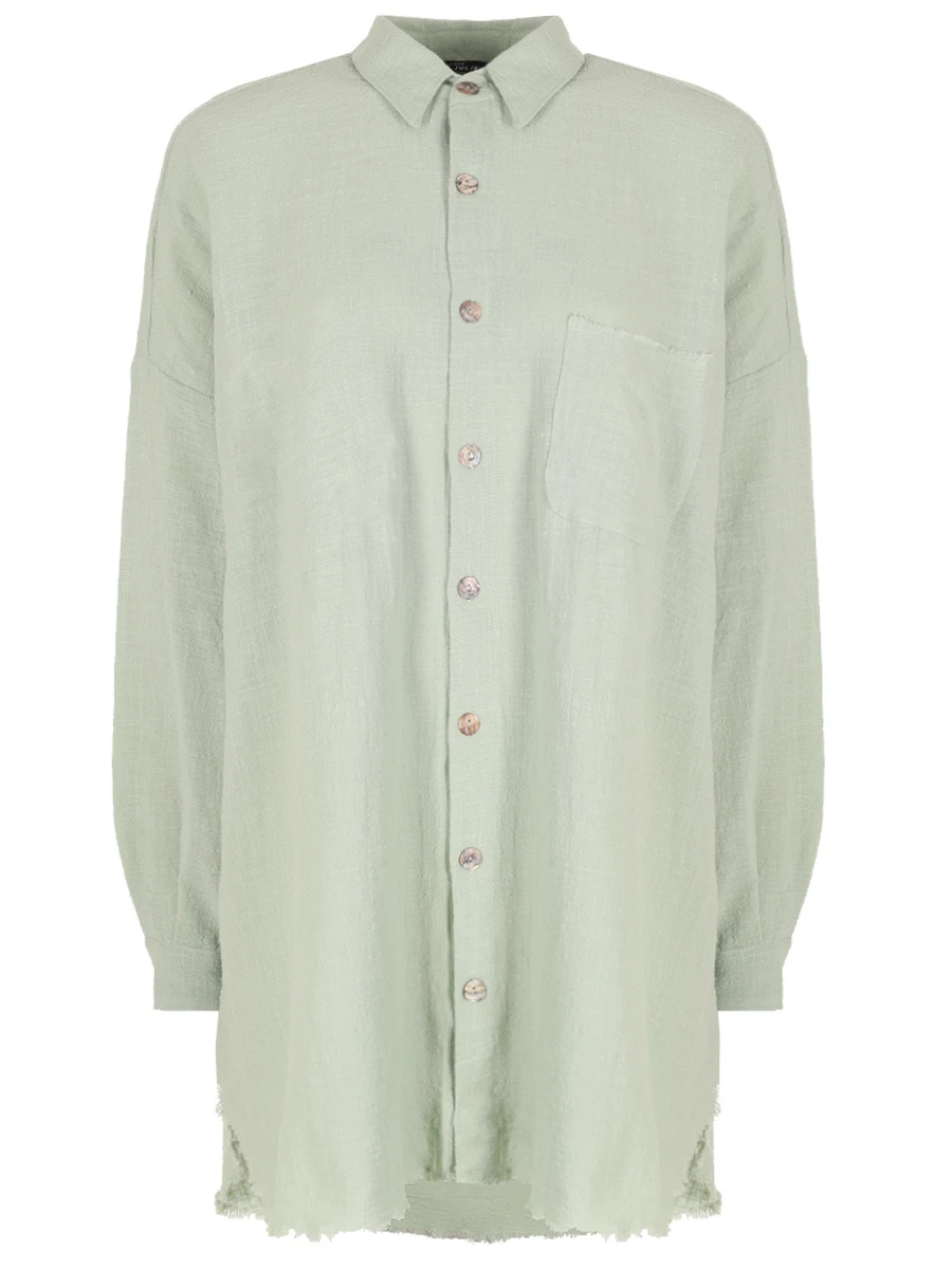 Рубашка хлопковая MAISON SAINT JULIEN Mykonos oversized shirt Зеленый 