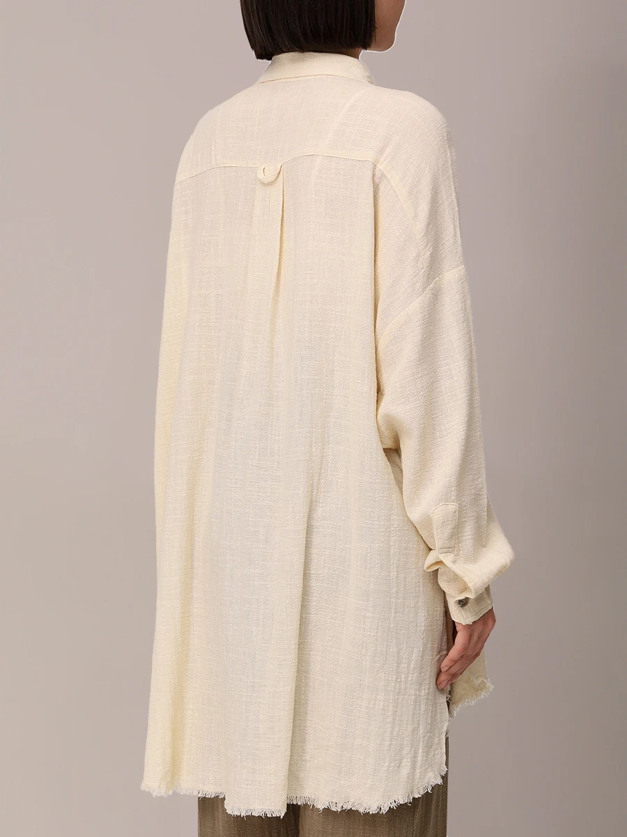 Рубашка хлопковая MAISON SAINT JULIEN Mykonos oversized shirt Кремовый  Фото 3