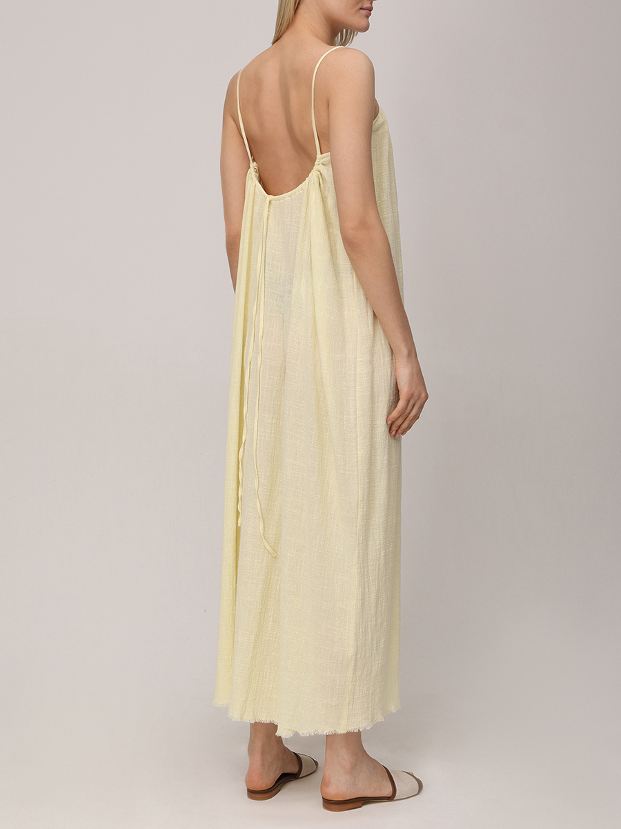Платье хлопковое MAISON SAINT JULIEN Palm Beach dress Желтый  Фото 3
