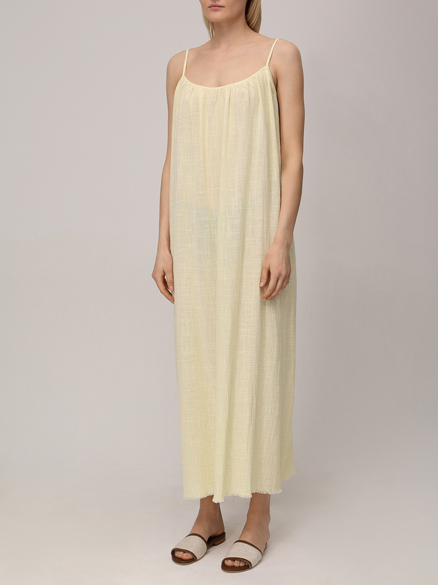 Платье хлопковое MAISON SAINT JULIEN Palm Beach dress Желтый  Фото 4