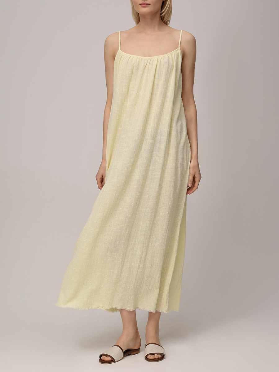 Платье хлопковое MAISON SAINT JULIEN Palm Beach dress Желтый  Фото 2