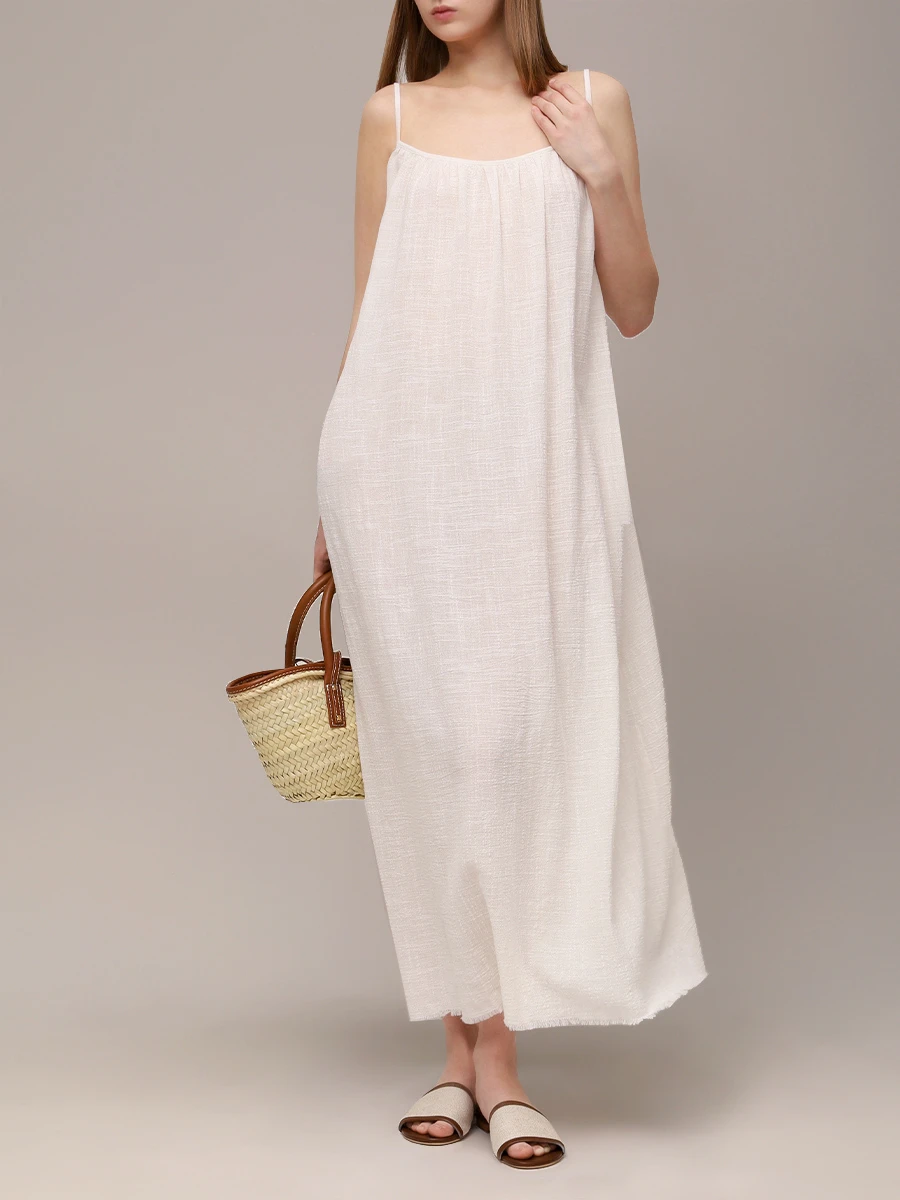 Платье хлопковое MAISON SAINT JULIEN Palm Beach dress Белый  Фото 2