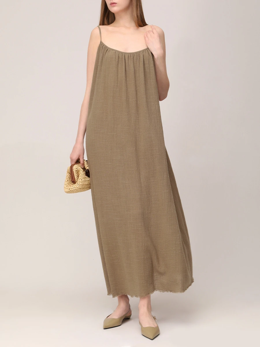 Платье хлопковое MAISON SAINT JULIEN Palm Beach dress Хаки  Фото 2