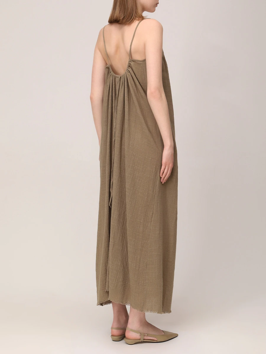 Платье хлопковое MAISON SAINT JULIEN Palm Beach dress Хаки  Фото 3