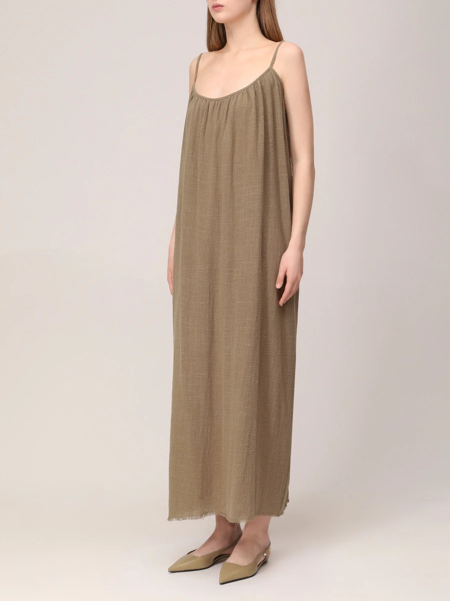 Платье хлопковое MAISON SAINT JULIEN Palm Beach dress Хаки  Фото 4