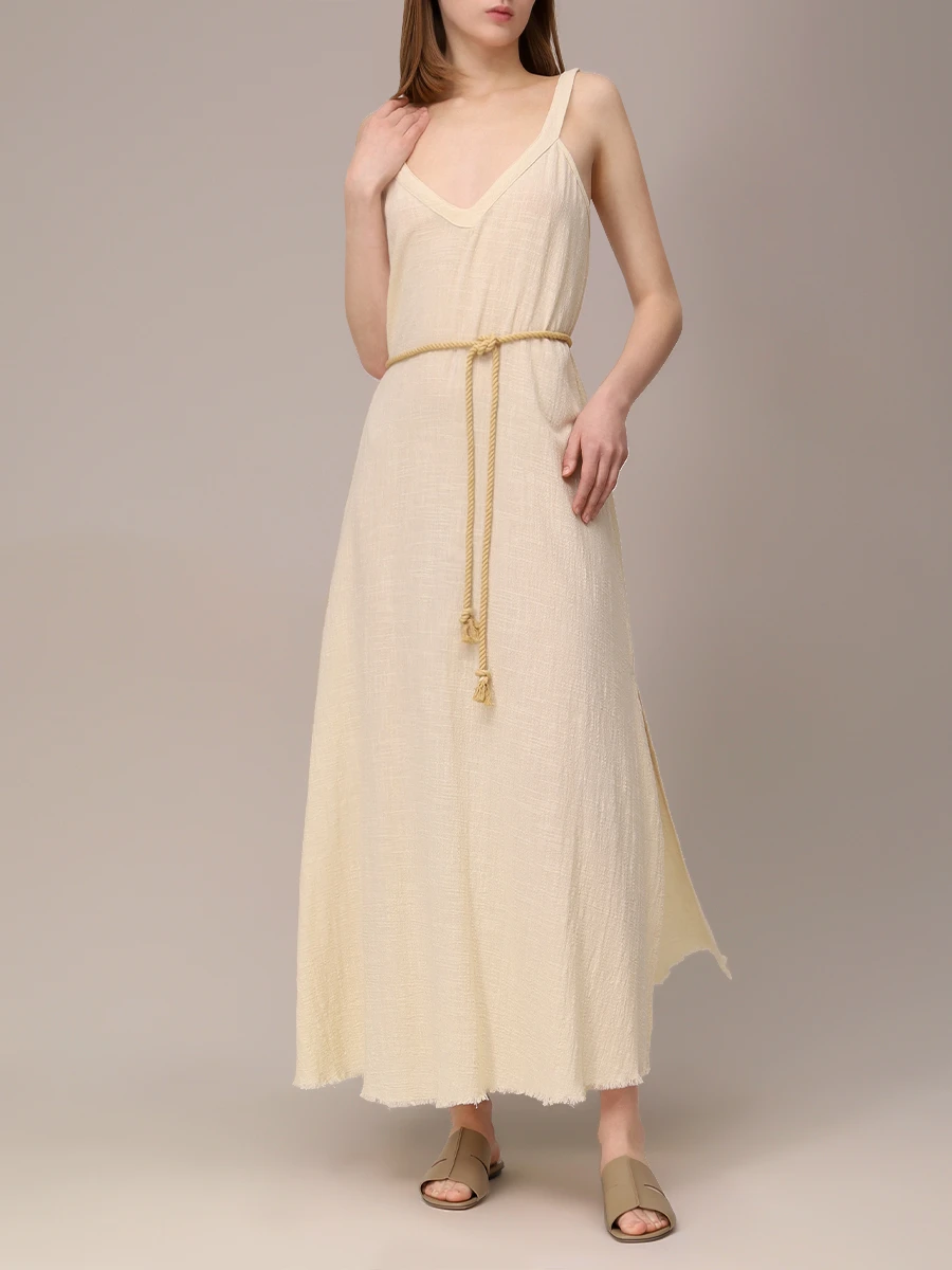 

Платье хлопковое, Кремовый, Palma de Mallorca beach dress