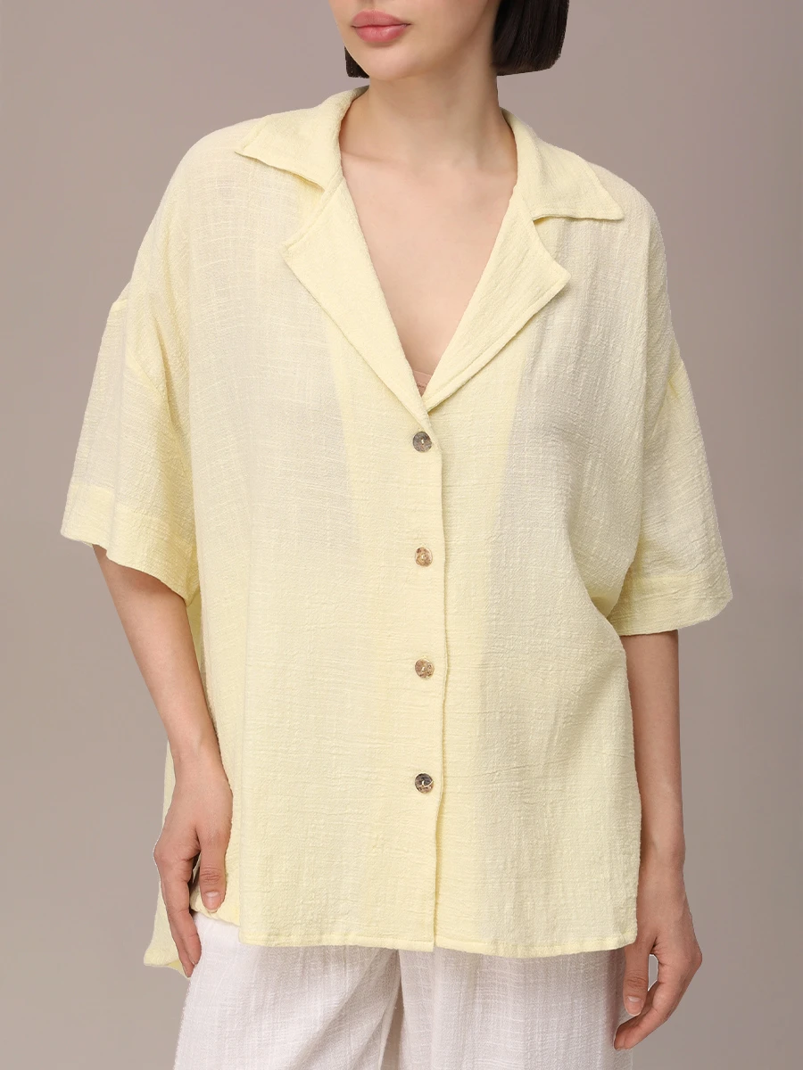 Рубашка хлопковая MAISON SAINT JULIEN Tortola shirt Желтый  Фото 4
