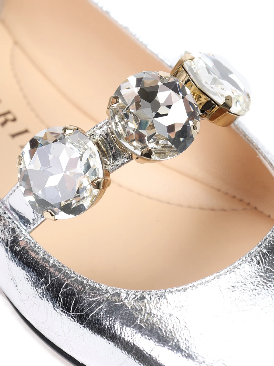 

Балетки кожаные, Серебряный, 2280 CRASH ARGENTO