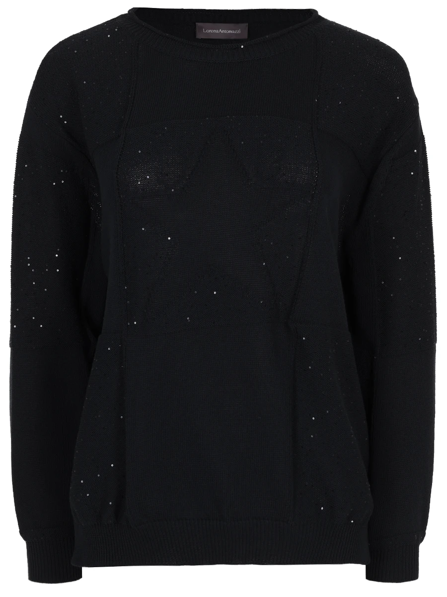 Джемпер хлопковый LORENA ANTONIAZZI P25125GM12A/2566 2158 Черный 