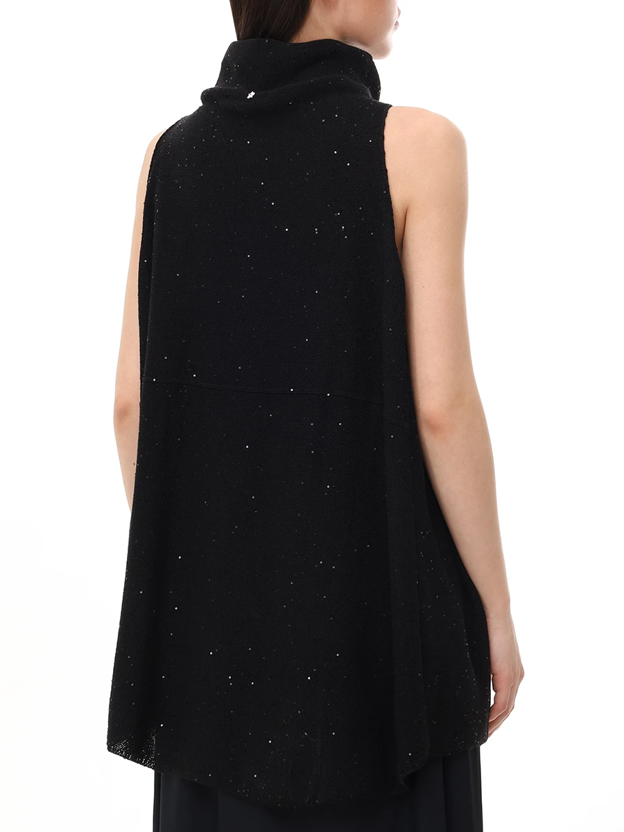 Жилет хлопковый LORENA ANTONIAZZI P25124MJ38A/3049 2146 Черный  Фото 3
