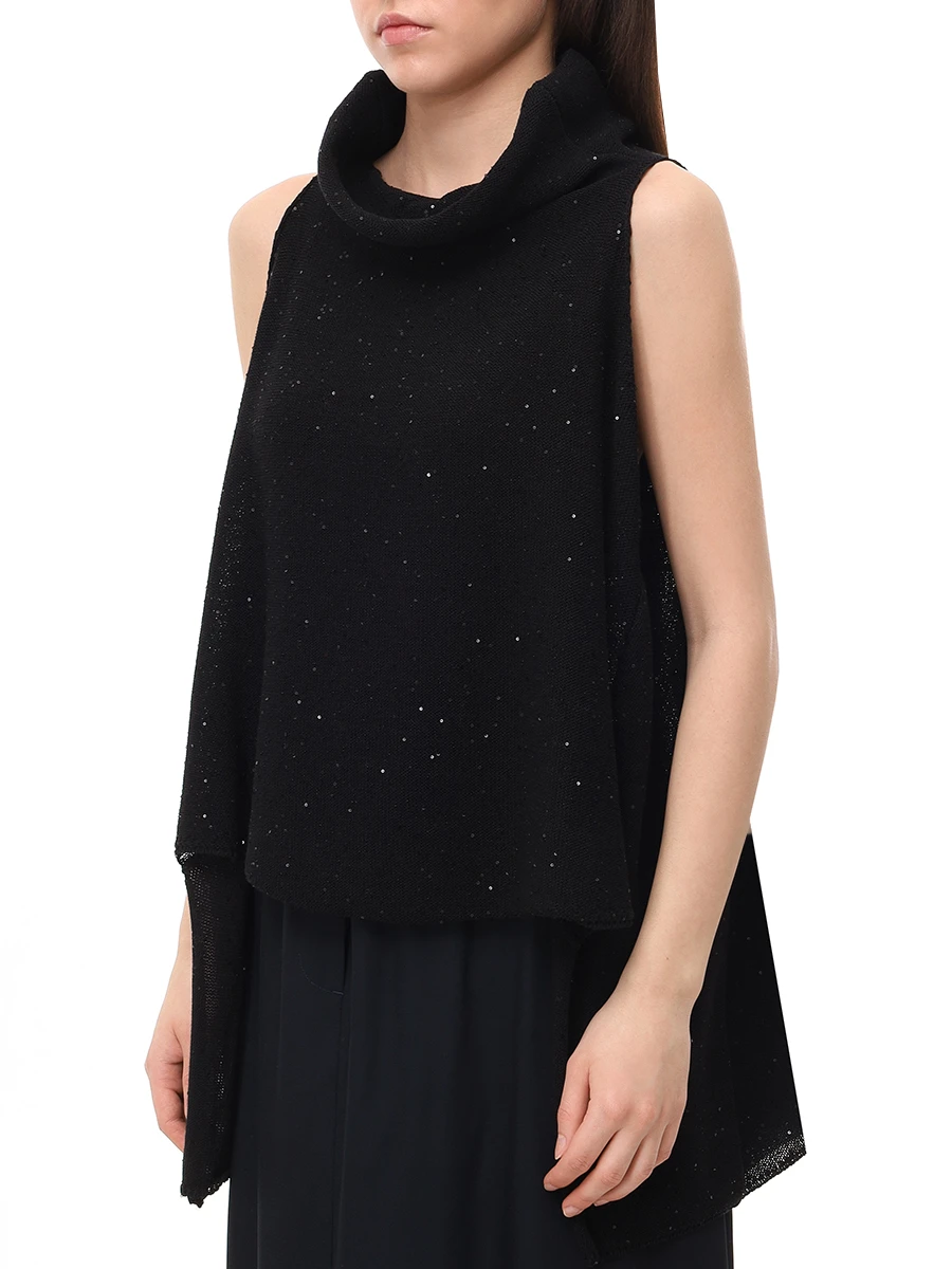 Жилет хлопковый LORENA ANTONIAZZI P25124MJ38A/3049 2146 Черный  Фото 4