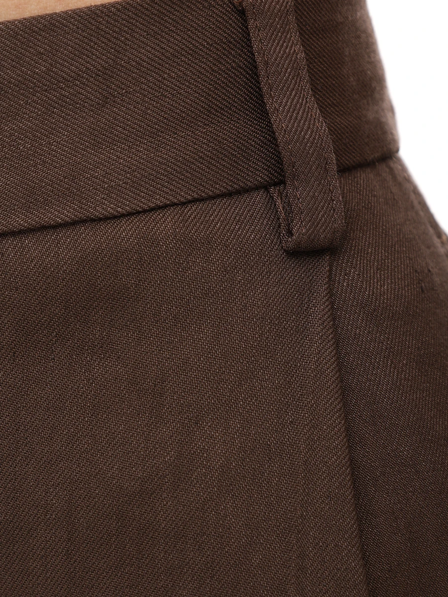 Брюки изо льна и вискозы LORENA ANTONIAZZI P2550PA79A/3347 259 Коричневый  Фото 6
