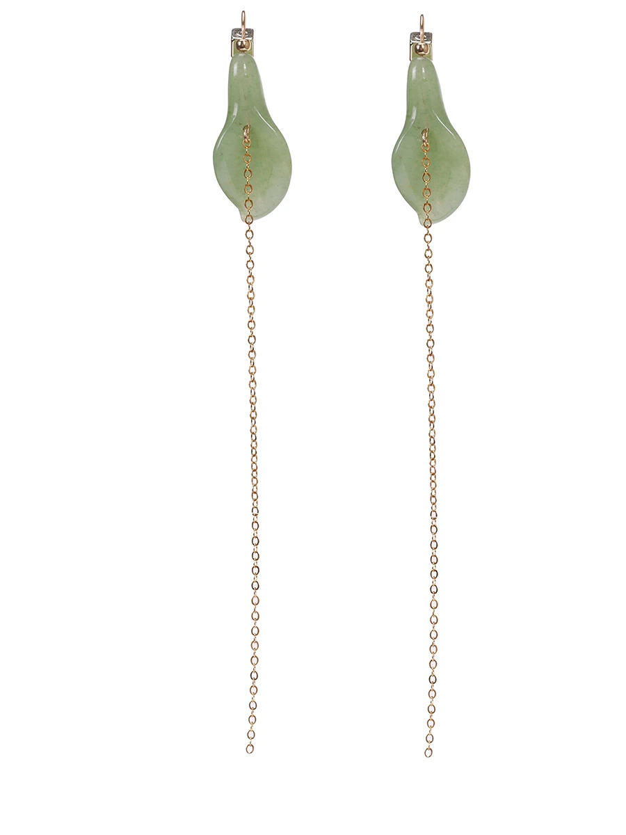 

Серьги с авантюрином, Зеленый, 25-277G/золото
