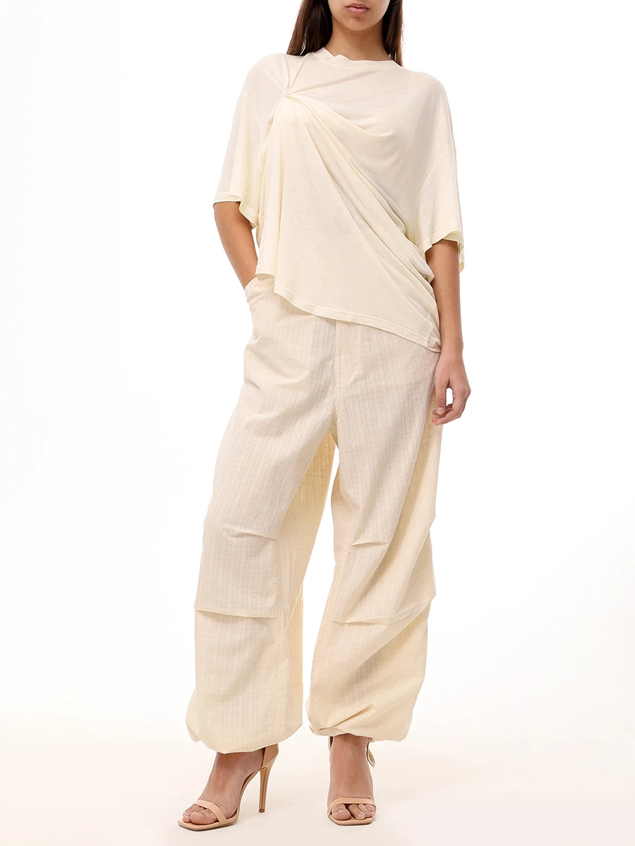 

Брюки хлопковые, Кремовый, WTR42 FAC65