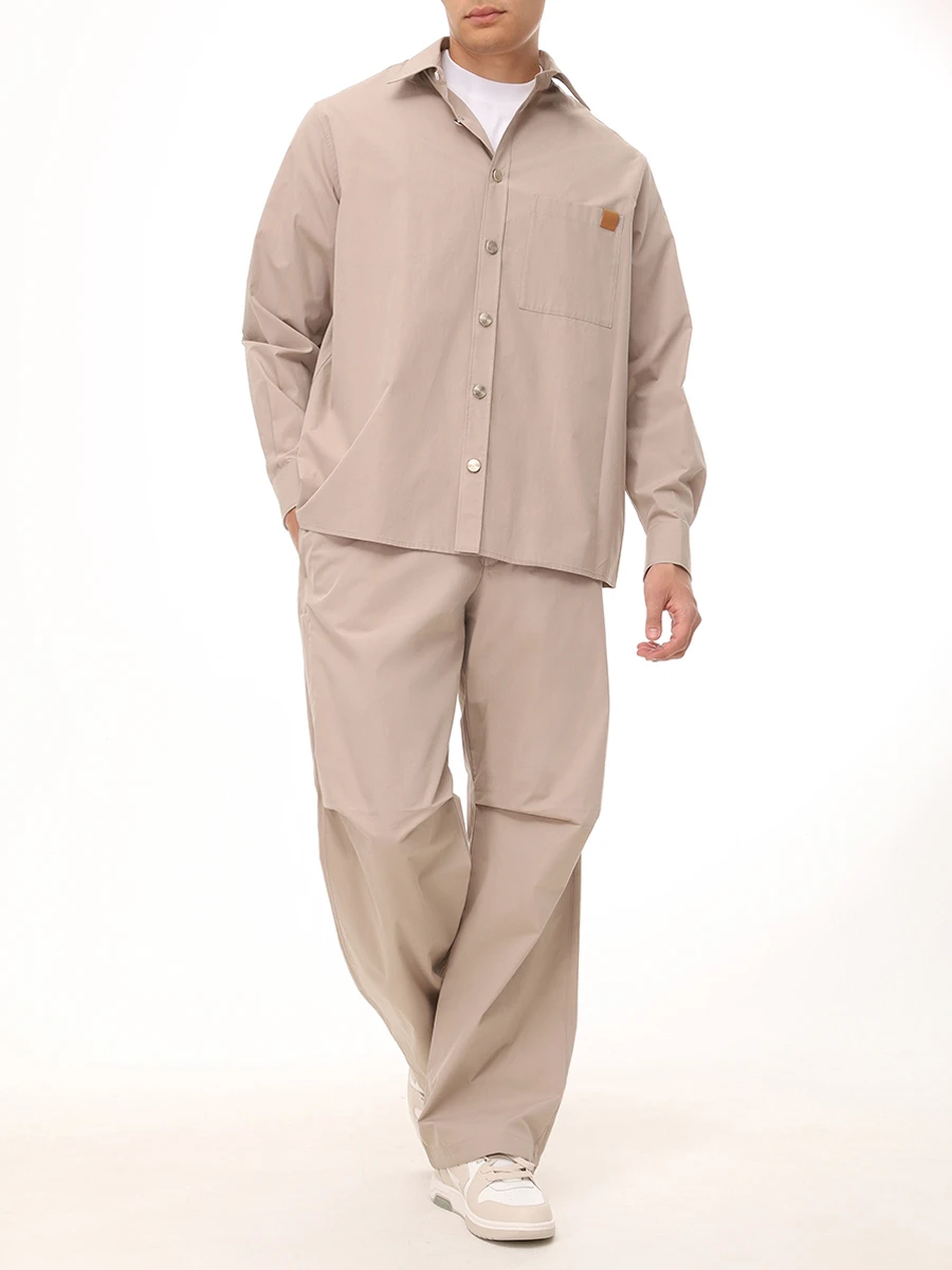 

Рубашка хлопковая, Бежевый, MSH09 FAC75