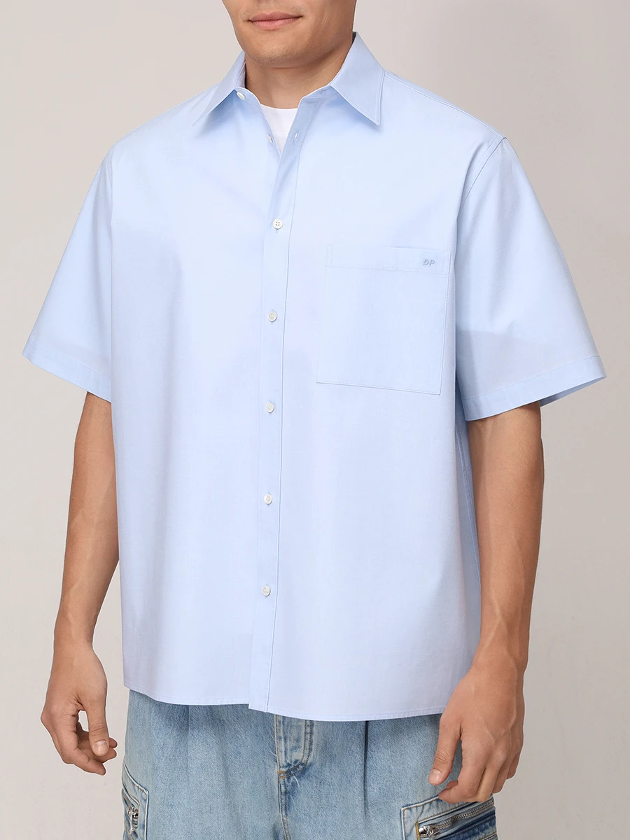 Рубашка хлопковая DARKPARK MSH04 FAC14 Голубой  Фото 4