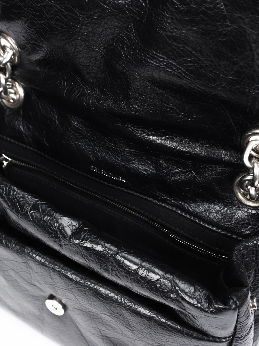 Сумка кожаная Monaco BALENCIAGA 7929772AASA 1000 Черный  Фото 4