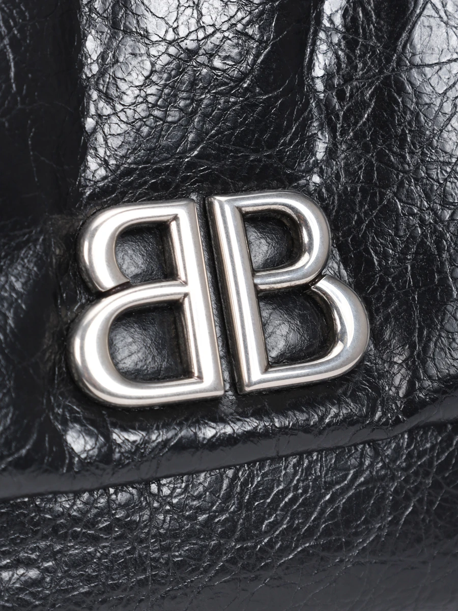 Сумка кожаная Monaco BALENCIAGA 7929772AASA 1000 Черный  Фото 5