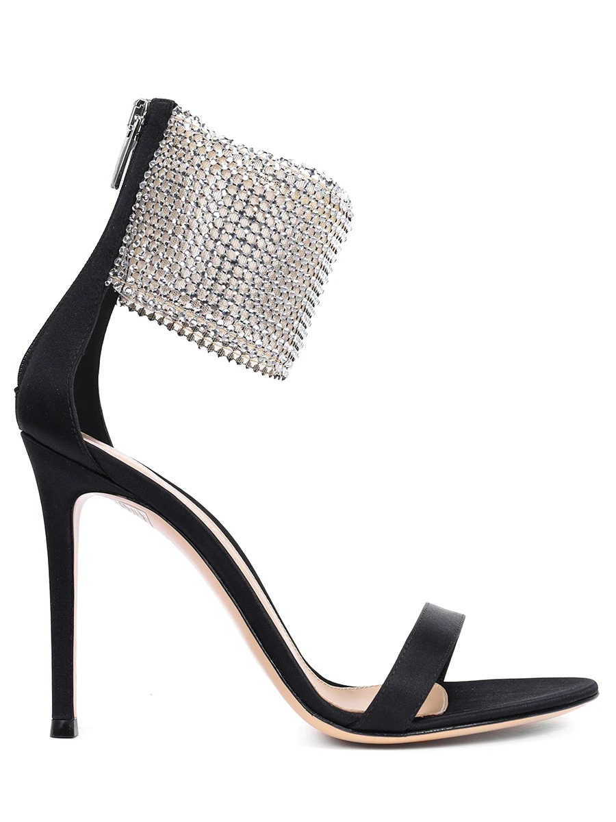 Босоножки текстильные Adore GIANVITO ROSSI G61502-15RIC-RCYNCRY Серебряный 