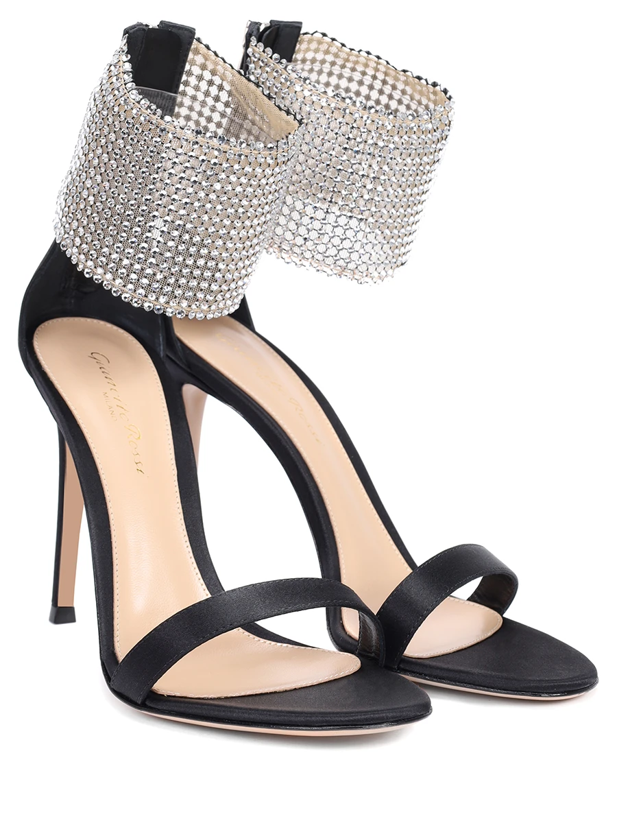 Босоножки текстильные Adore GIANVITO ROSSI G61502-15RIC-RCYNCRY Серебряный  Фото 2