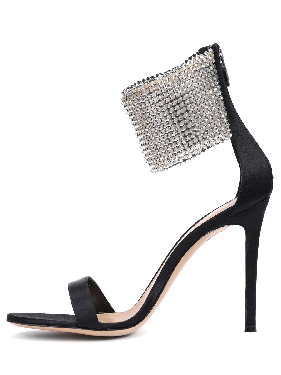 Босоножки текстильные Adore GIANVITO ROSSI G61502-15RIC-RCYNCRY Серебряный  Фото 3