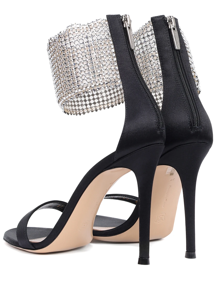 Босоножки текстильные Adore GIANVITO ROSSI G61502-15RIC-RCYNCRY Серебряный  Фото 4