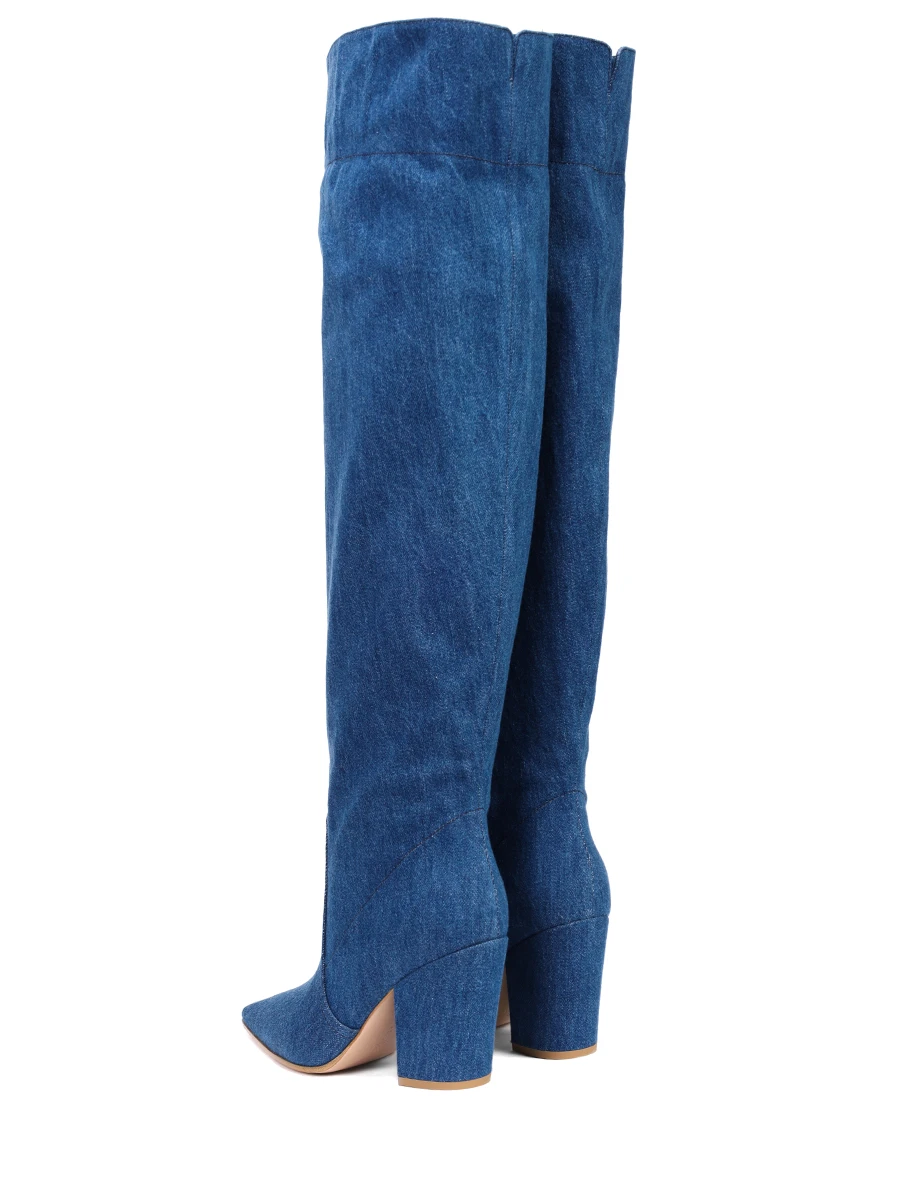 Ботфорты текстильные Keinna GIANVITO ROSSI G80156-85RIC-DEMIDB Синий  Фото 4