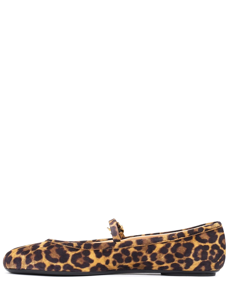 Балетки замшевые Carla GIANVITO ROSSI G22223-05GOM-CMDALLP Анималистичный принт  Фото 3