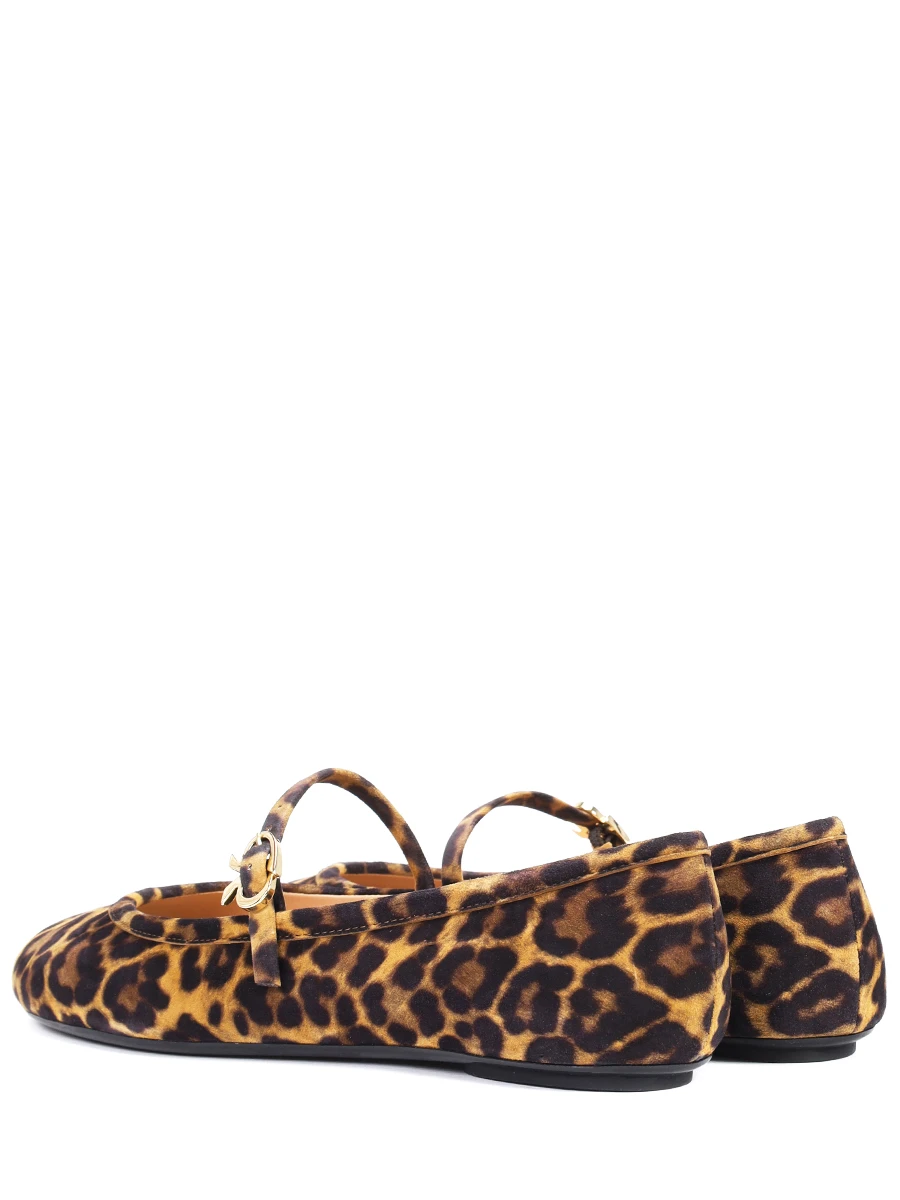 Балетки замшевые Carla GIANVITO ROSSI G22223-05GOM-CMDALLP Анималистичный принт  Фото 4