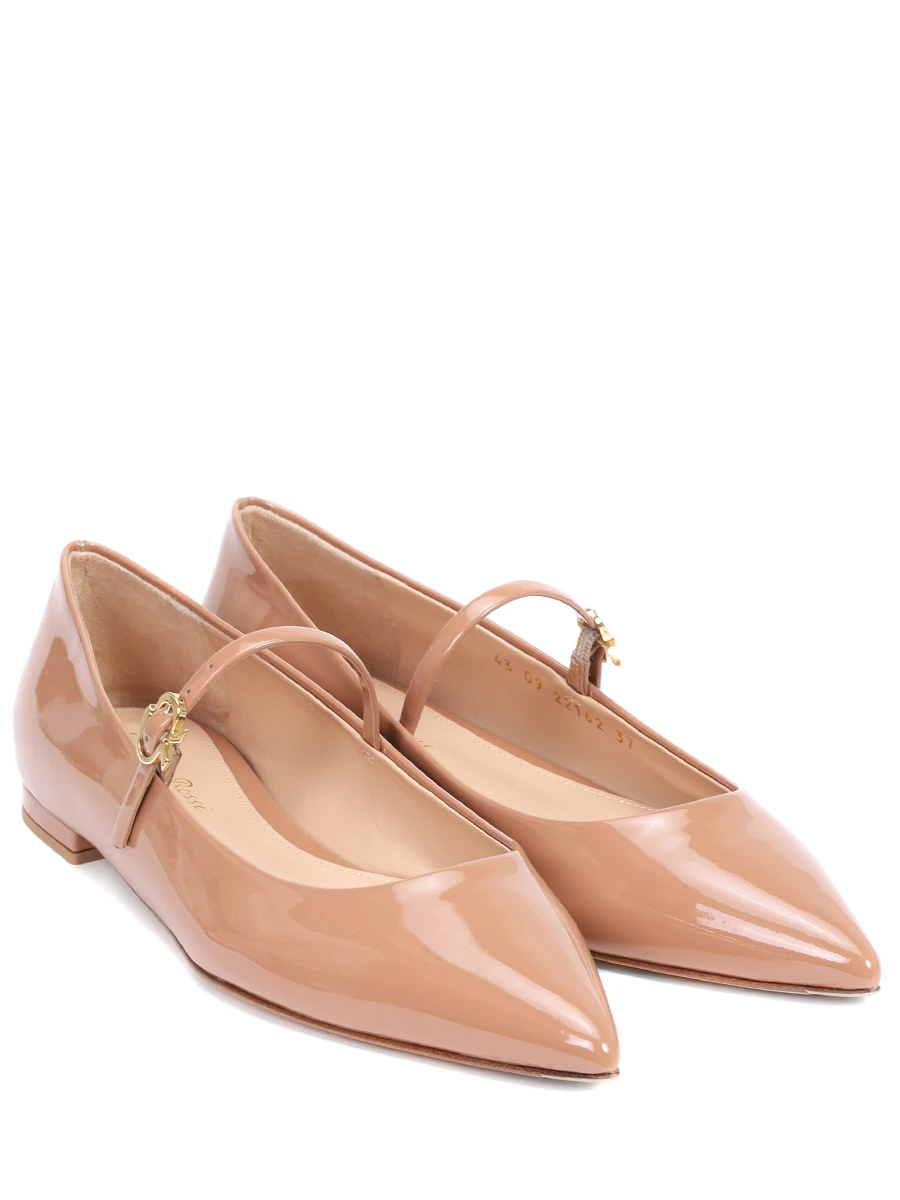 Балетки кожаные Ribbon Jane GIANVITO ROSSI G22162-05RIC-VERPRAL Бежевый  Фото 2