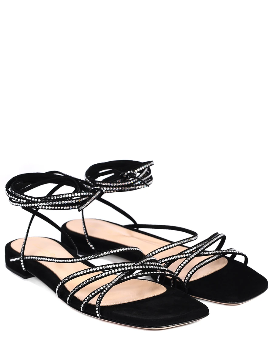 Сандалии замшевые GIANVITO ROSSI G32495-05RIC-CAMNERO Черный  Фото 2