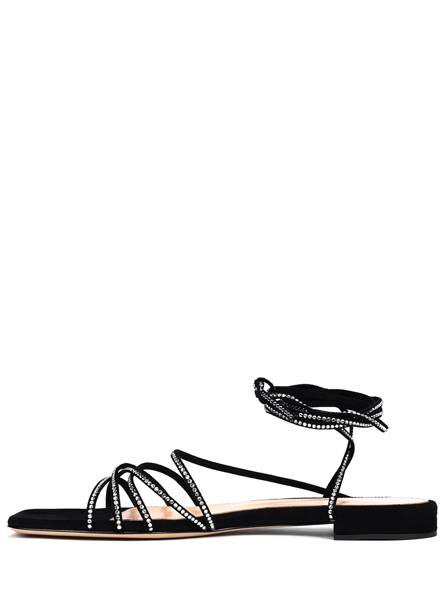 Сандалии замшевые GIANVITO ROSSI G32495-05RIC-CAMNERO Черный  Фото 3