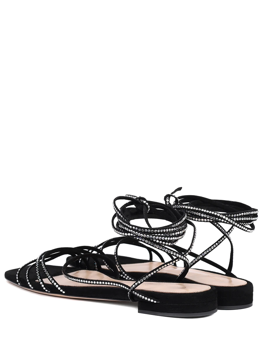 Сандалии замшевые GIANVITO ROSSI G32495-05RIC-CAMNERO Черный  Фото 4