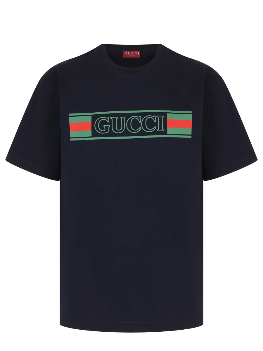 Футболка хлопковая GUCCI 796395XJG3P4735 Синий 
