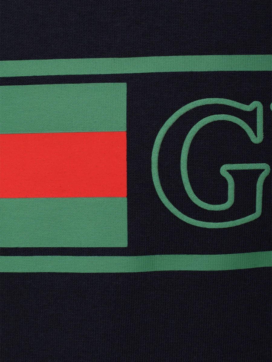 Футболка хлопковая GUCCI 796395XJG3P4735 Синий  Фото 6