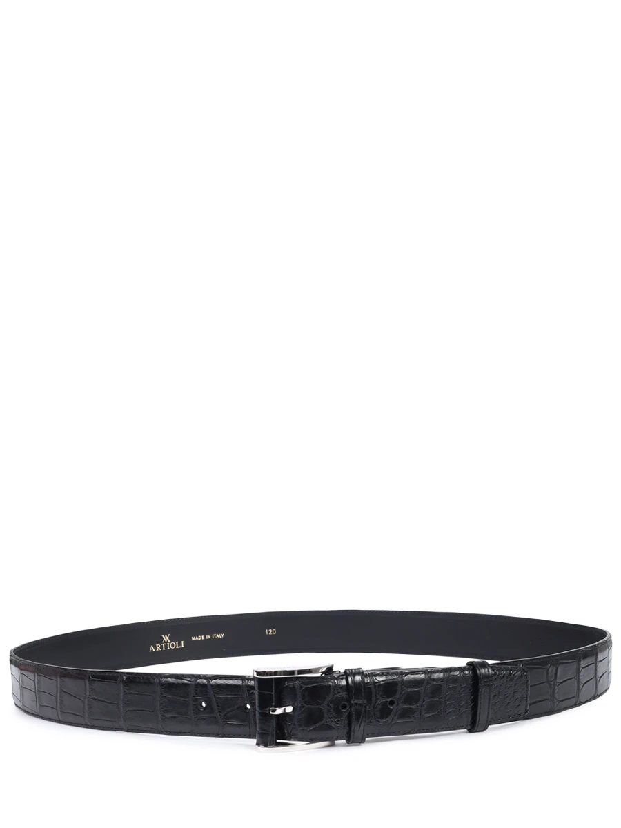 Ремень из кожи аллигатора ARTIOLI BELTS Черный  Фото 2