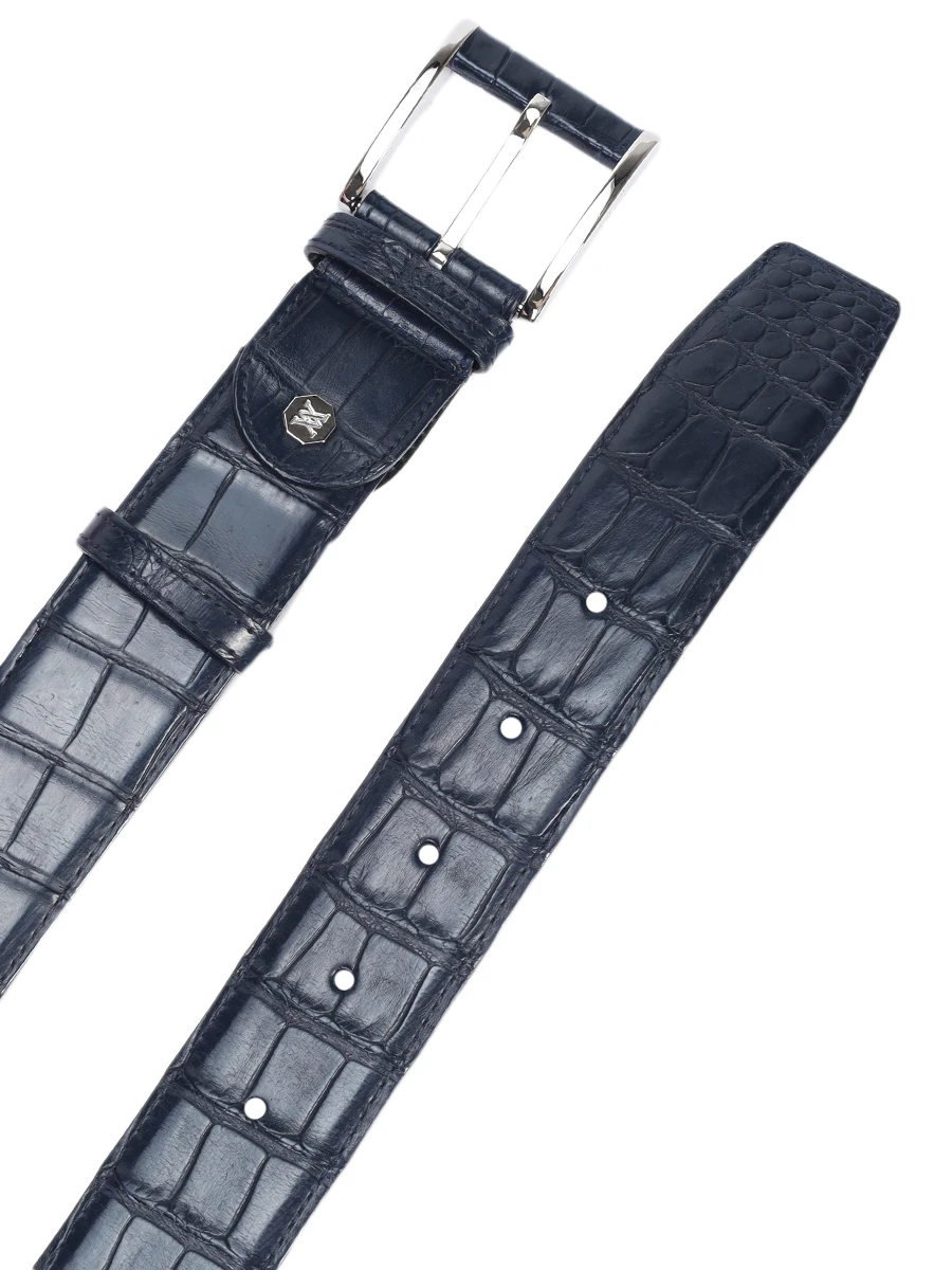 Ремень из кожи аллигатора ARTIOLI BELTS Синий  Фото 3