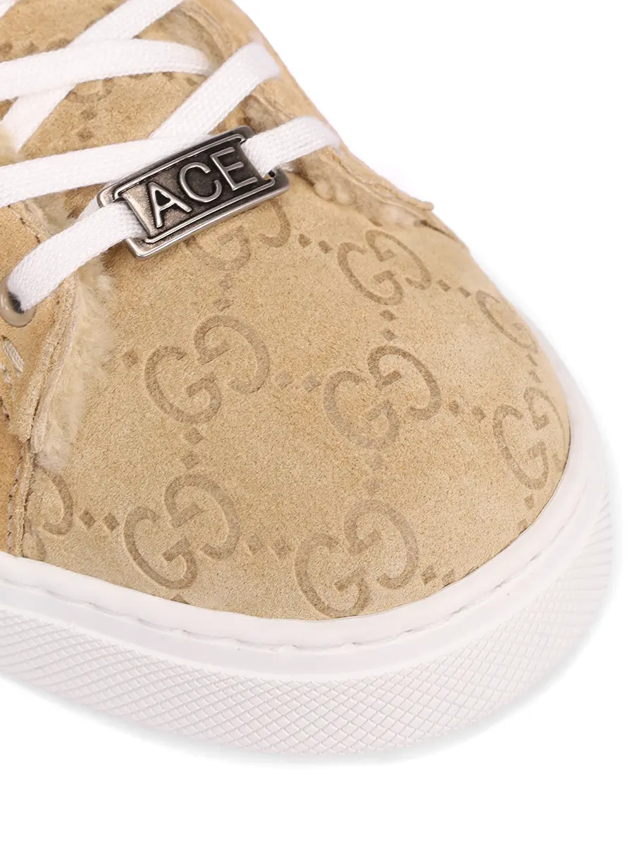 Кеды замшевые Ace GUCCI 798562AADUT9567 Бежевый  Фото 5