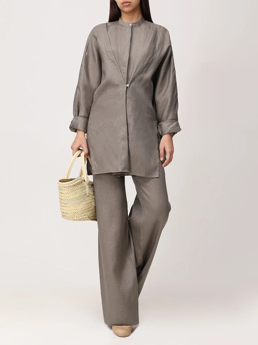 Рубашка льняная HOLY CAFTAN H25110 CLIZIA Зеленый  Фото 3