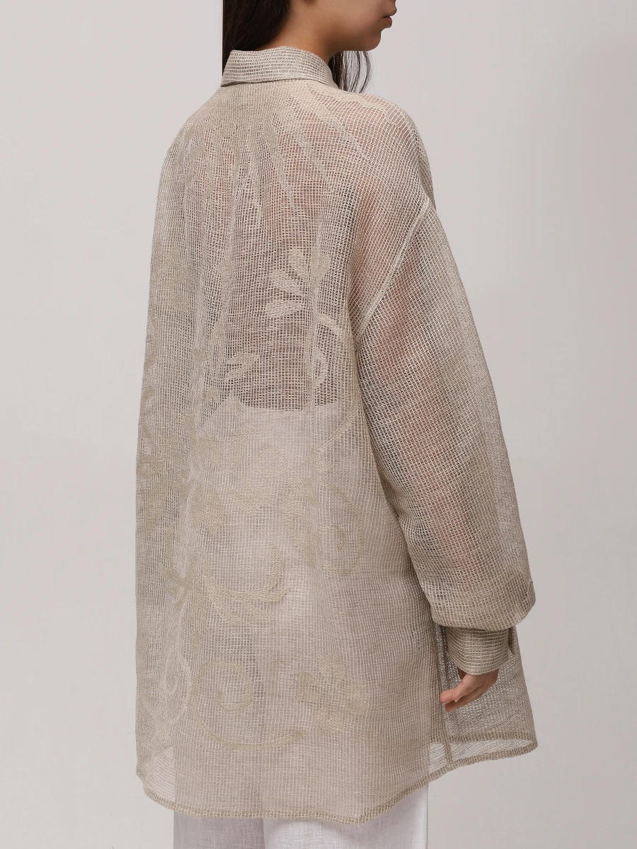 Рубашка льняная HOLY CAFTAN H10000 CHRIS Бежевый  Фото 3