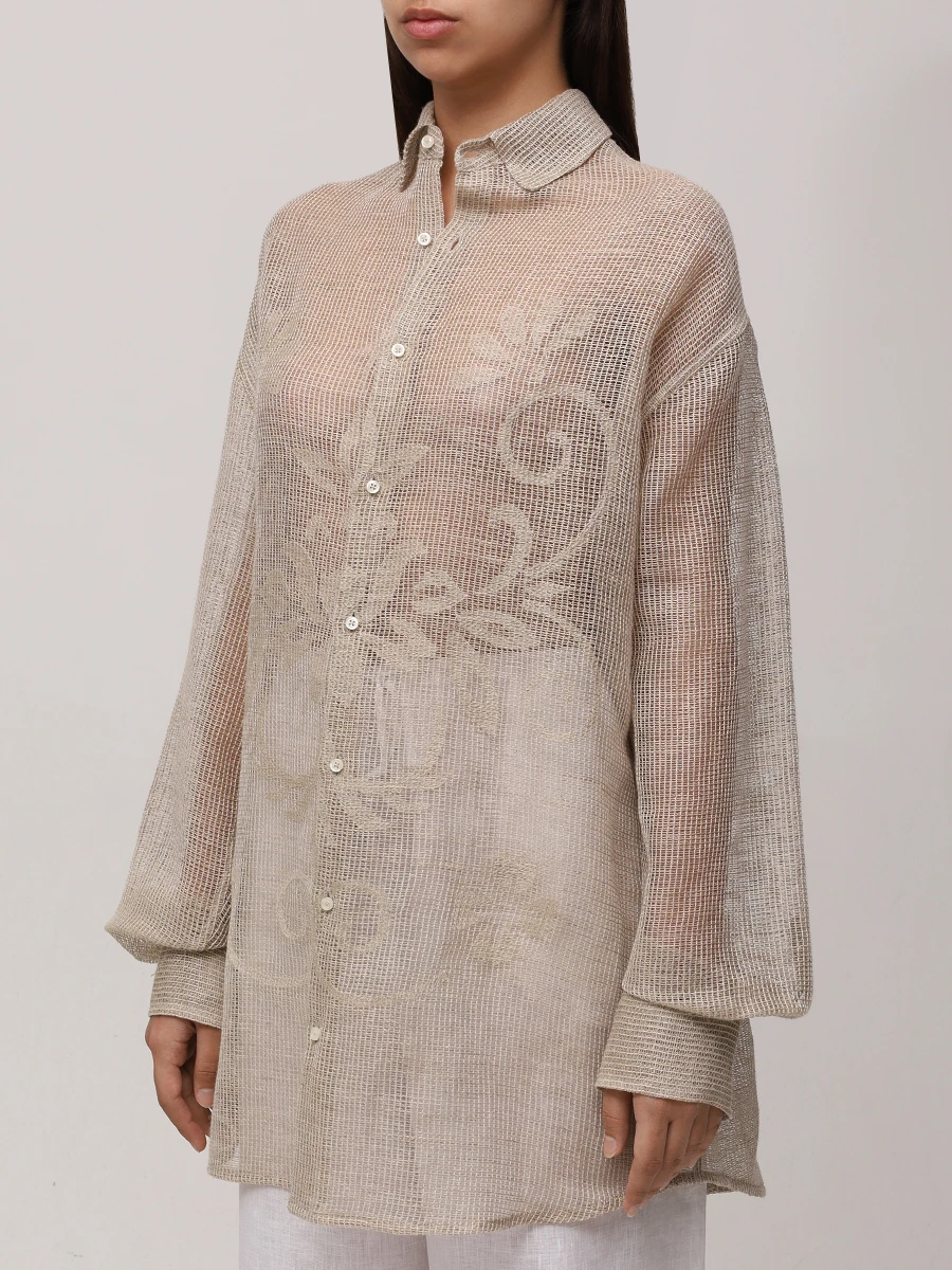Рубашка льняная HOLY CAFTAN H10000 CHRIS Бежевый  Фото 4