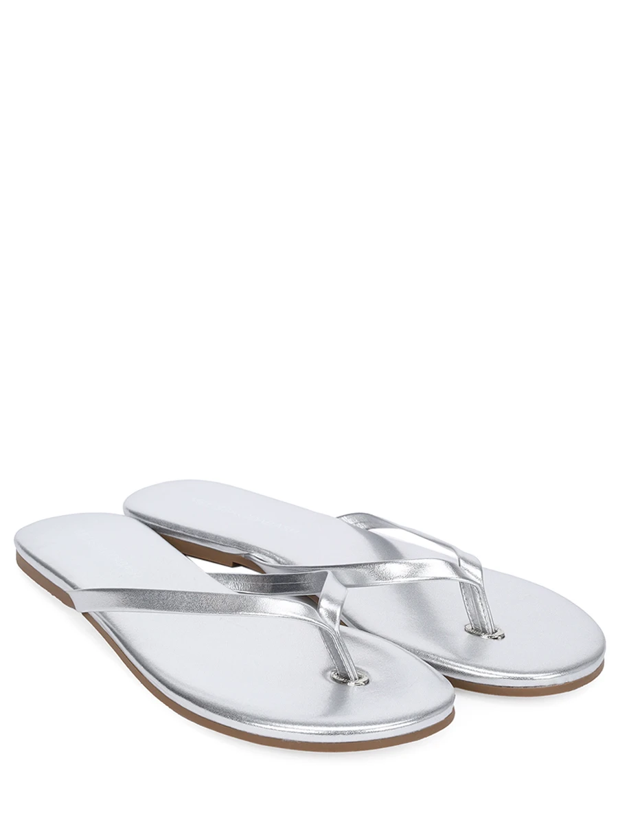 

Шлепанцы кожаные, Серебряный, Sandals CR