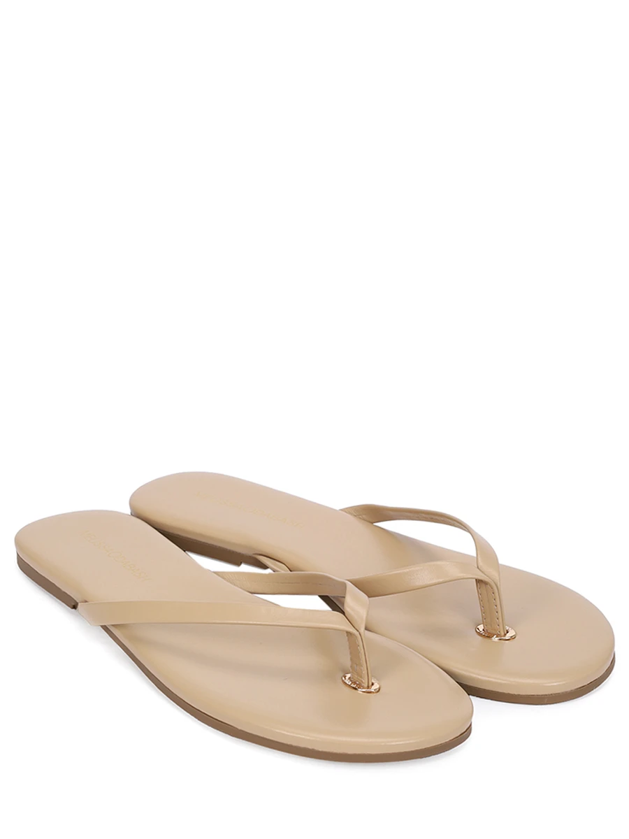 Шлепанцы кожаные MELISSA ODABASH Sandals CR Бежевый  Фото 3