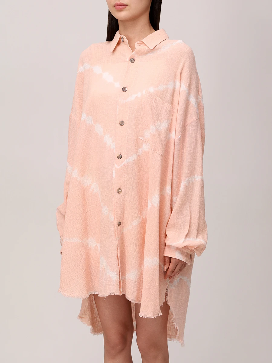 Рубашка хлопковая MAISON SAINT JULIEN Mykonos oversized shirt tie dye Bingin. Принт  Фото 4
