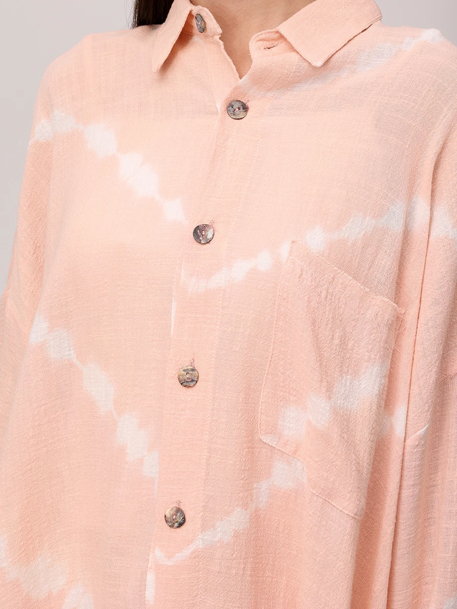 Рубашка хлопковая MAISON SAINT JULIEN Mykonos oversized shirt tie dye Bingin. Принт  Фото 5
