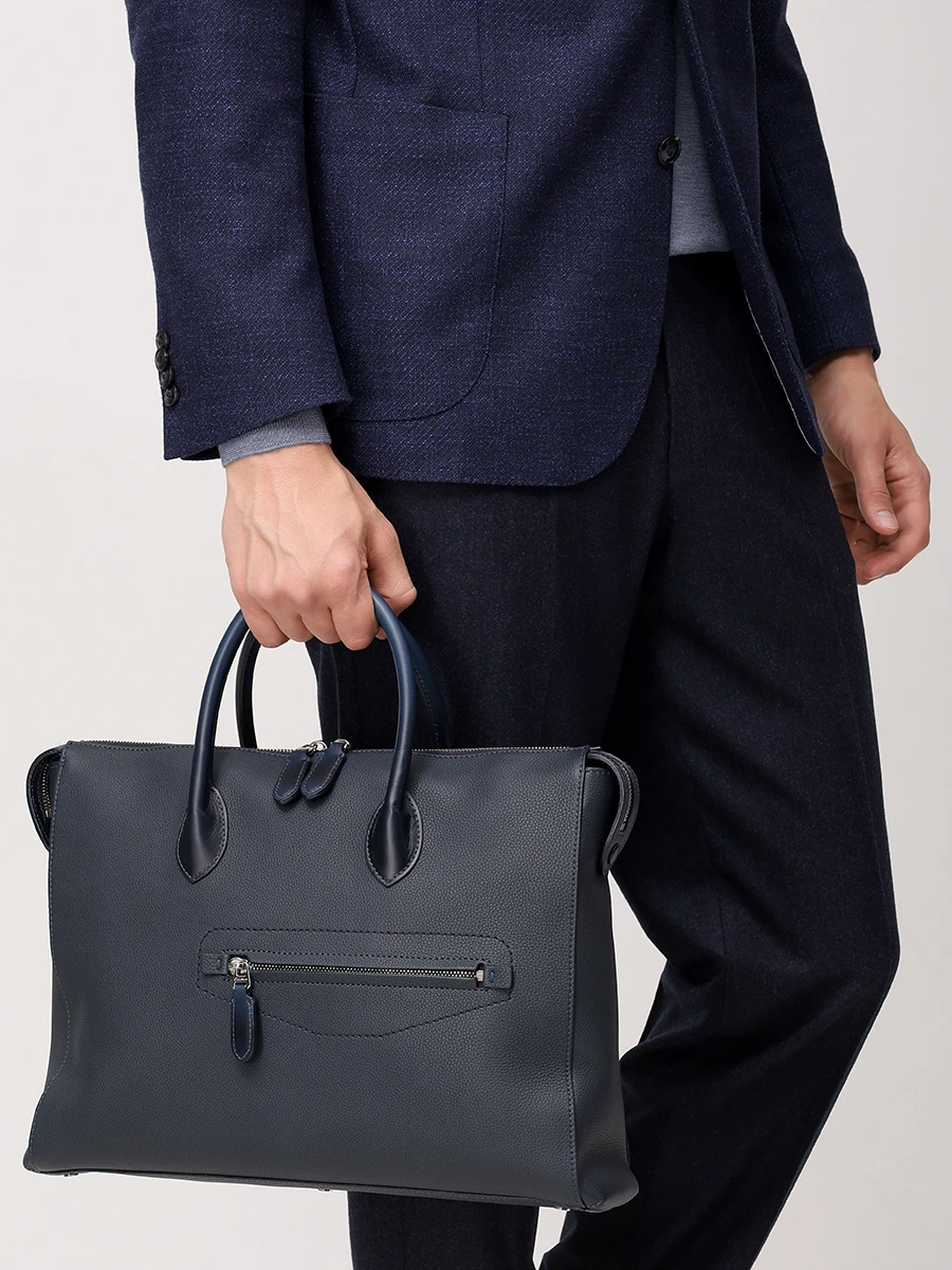 Сумка кожаная SANTONI UFBBA2645BS-ACSUU55 Синий  Фото 2